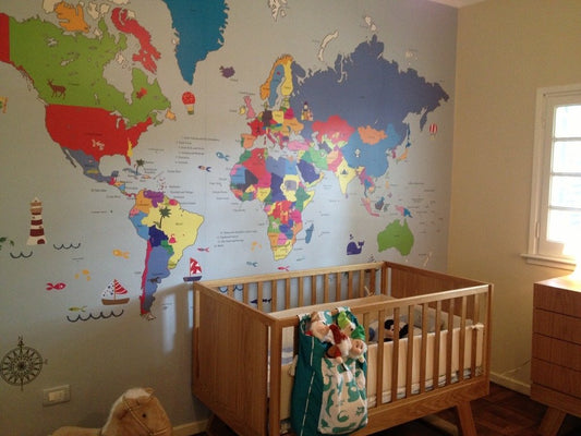 Colored world map